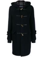 Burberry Pre-owned 1970's Toggle Fastening Hooded Coat - Blue