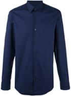 Z Zegna Slim-fit Shirt, Men's, Size: 39, Blue, Cotton/spandex/elastane