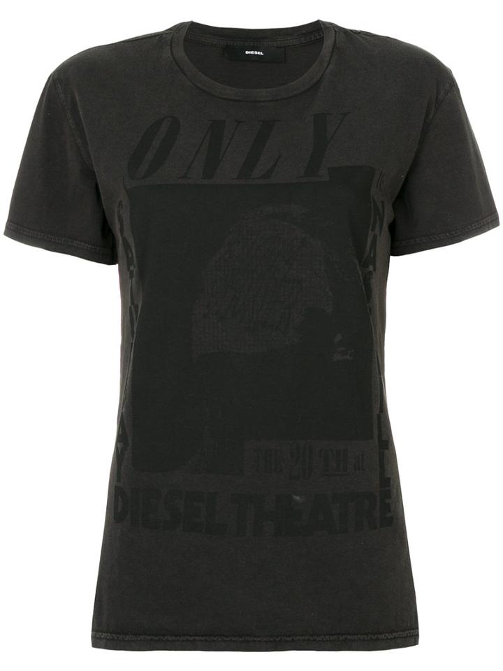 Diesel - Printed T-shirt - Women - Cotton - S, Grey, Cotton