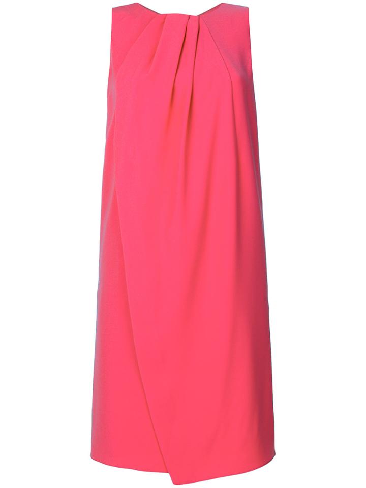 Emporio Armani Draped Neck Midi Dress - Pink & Purple