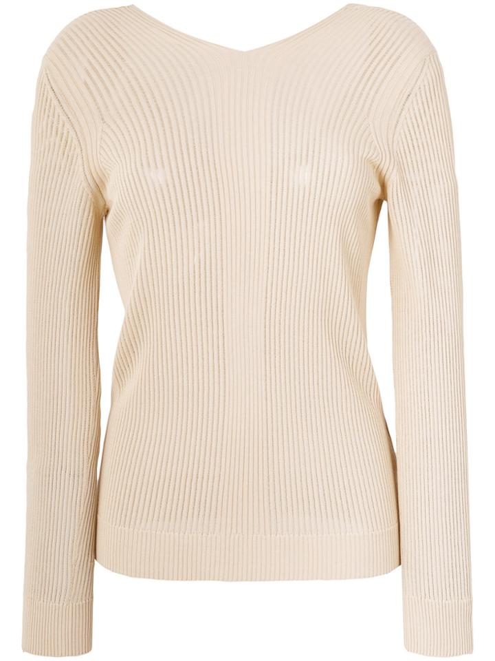 Maison Margiela Ribbed Knit Sweater - Nude & Neutrals