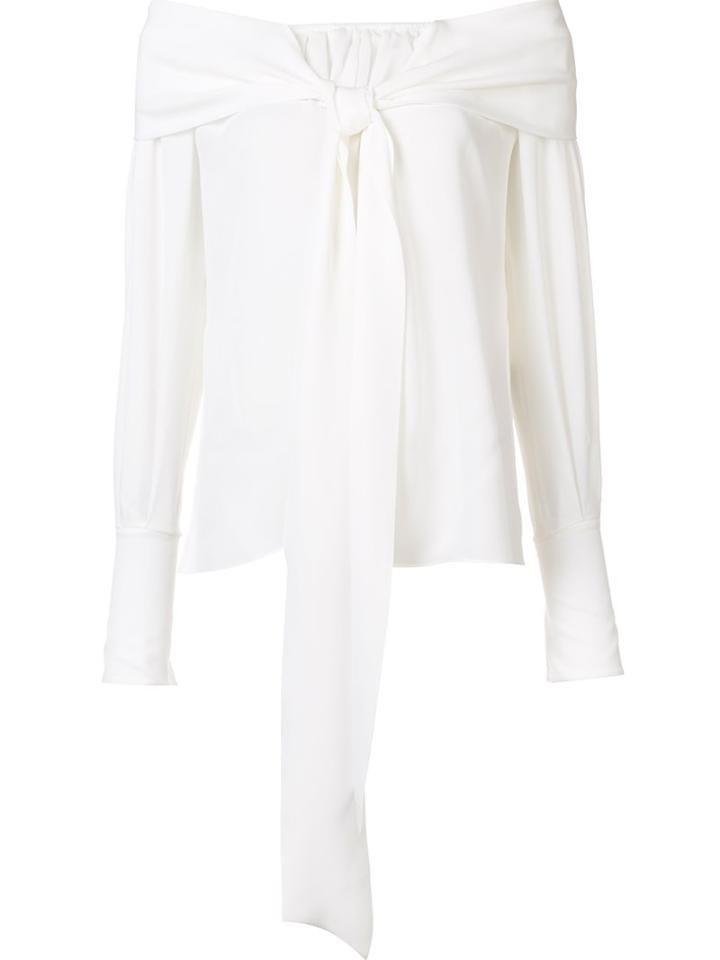 Magda Butrym Knotted Blouse, Women's, Size: 38, White, Silk