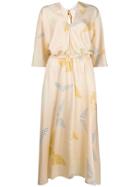 Forte Forte Satin Butterfly Print Dress - Neutrals