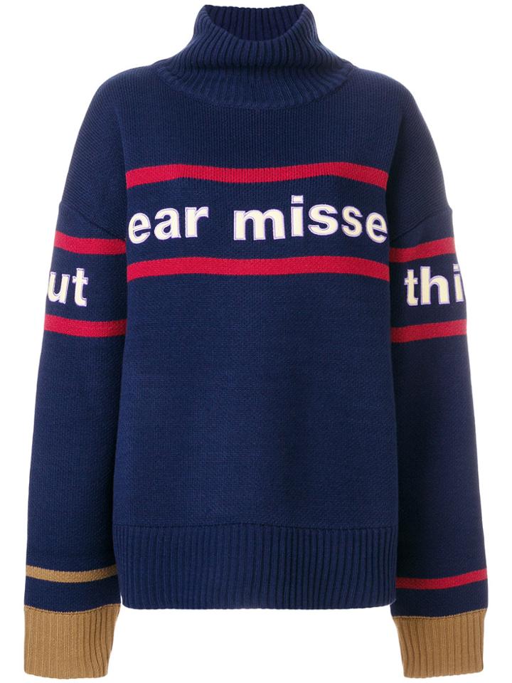 Ader Turtle Neck Sweater - Blue
