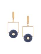 Crystalline Lapis Lazuli Earrings - Gold