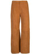 Khaite Suede Effect Palazzo Pants - Brown