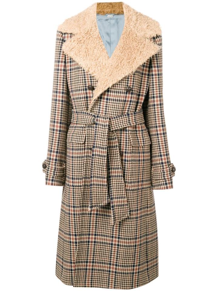 Gucci Midi Buttoned Coat - Brown