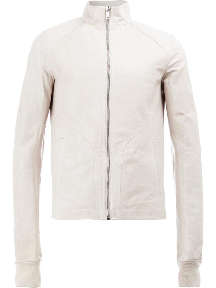 Rick Owens Forever Intarsia High Neck Jacket - Nude & Neutrals