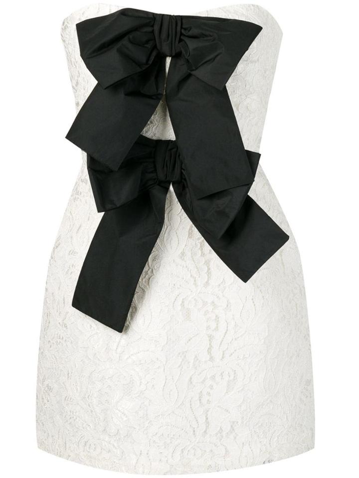 Brognano Oversized Bow Lace Dress - White