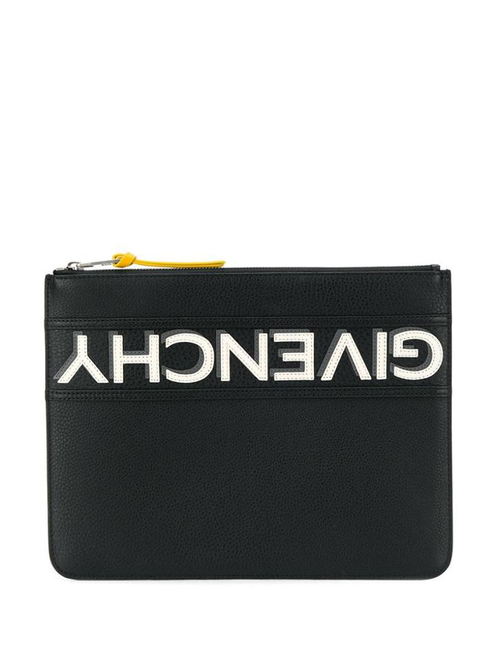 Givenchy Upside Down Logo Clutch - Black