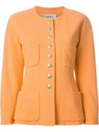 Chanel Vintage Round Neck Jacket, Women's, Size: 36, Yellow/orange