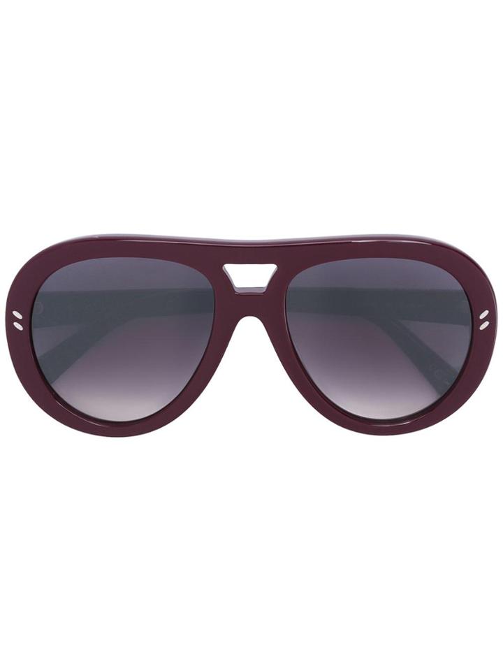 Stella Mccartney Eyewear Rounded Aviator Sunglasses - Red