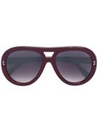 Stella Mccartney Eyewear Rounded Aviator Sunglasses - Red