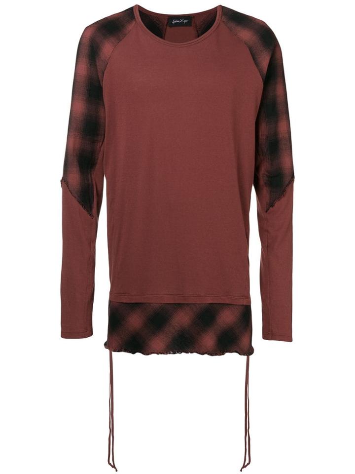 Andrea Ya'aqov Checked Long Sleeve Top - Red
