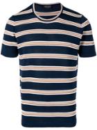 Roberto Collina Knitted Stripe T-shirt - Blue