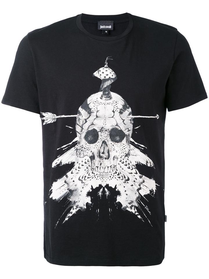 Skull Print T-shirt - Men - Cotton - L, Black, Cotton, Just Cavalli