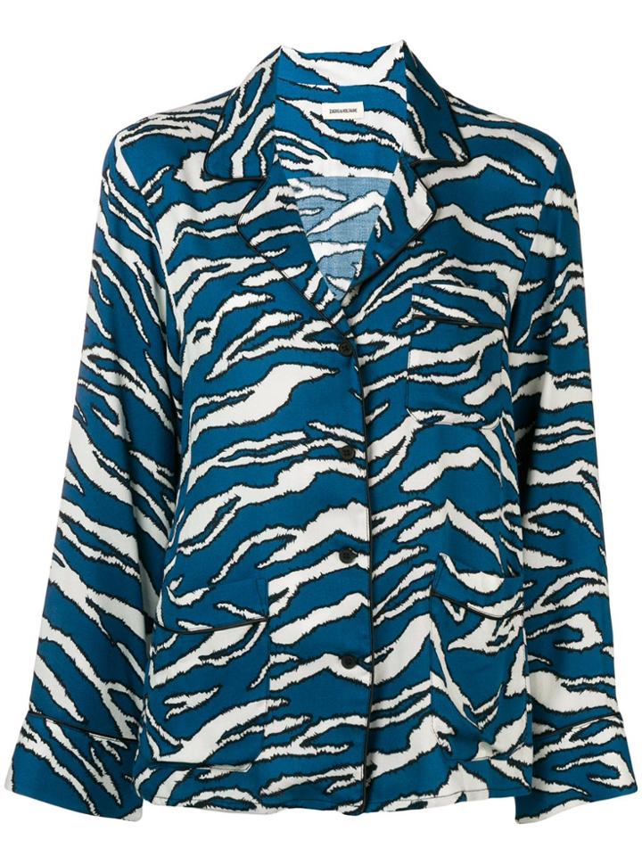 Zadig & Voltaire Tiger Print Fitted Shirt - Blue