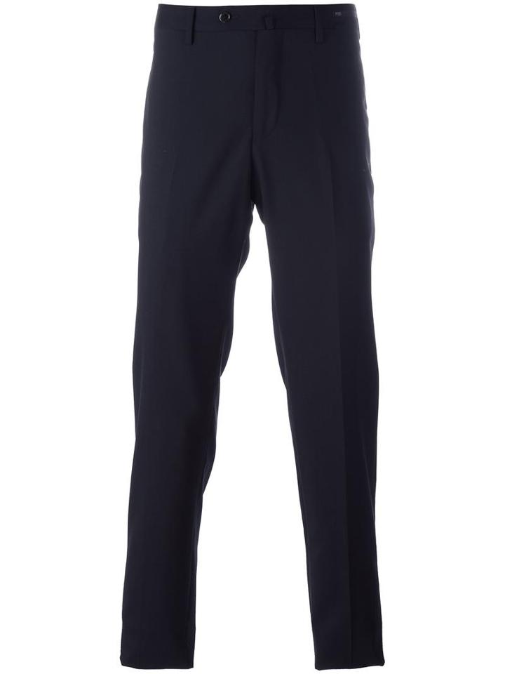Pt01 Tailored Straight Trousers, Men's, Size: 52, Blue, Spandex/elastane/virgin Wool