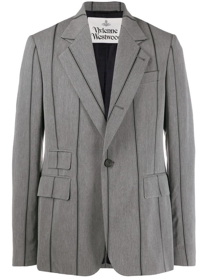 Vivienne Westwood Striped Suit Jacket - Grey