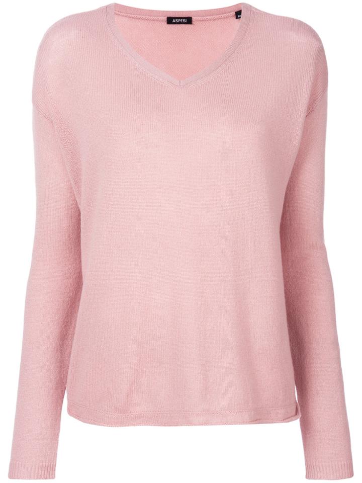 Aspesi V-neck Sweater - Pink & Purple