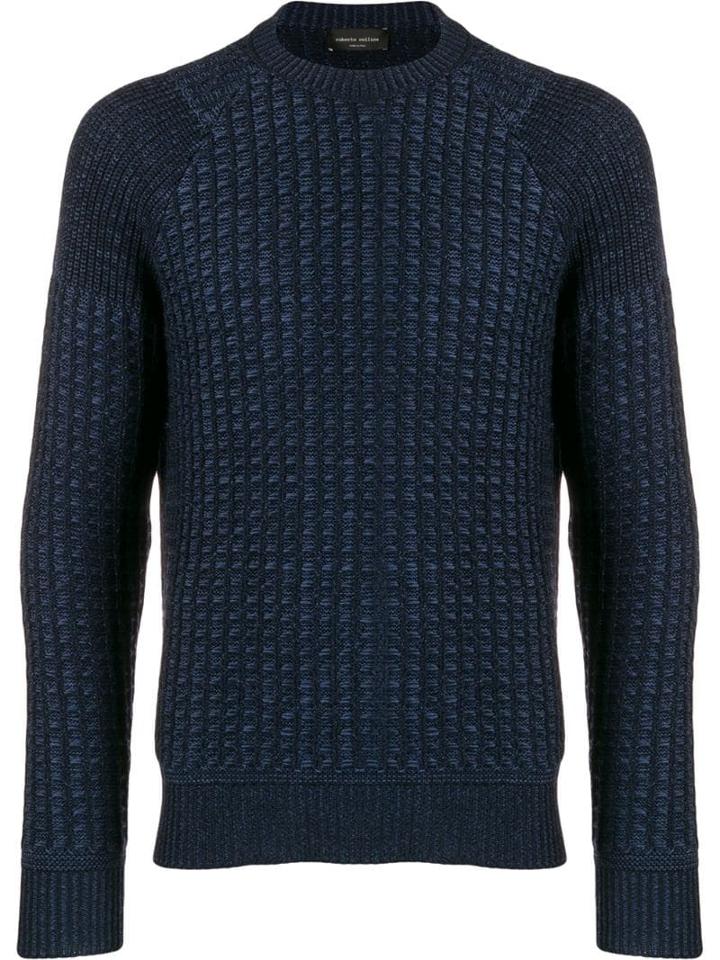 Roberto Collina Checked Jumper - Blue