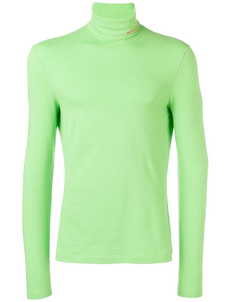 Calvin Klein 205w39nyc Logo Embroidered Turtleneck Sweater - Green