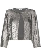 P.a.r.o.s.h. Sequin Cropped Jacket - Metallic