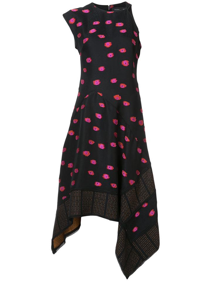 Proenza Schouler - Asymmetric Flared Dress - Women - Polyester/viscose - 4, Black, Polyester/viscose