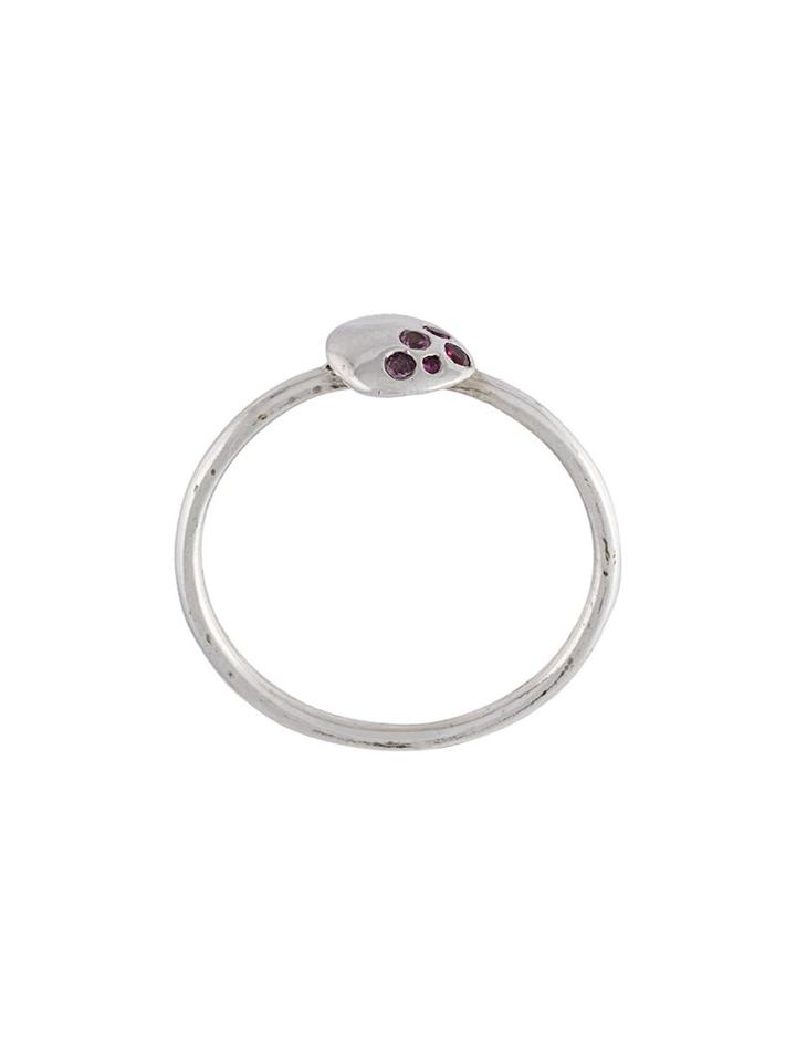 Natasha Collis Medium Nugget Sapphire And Ruby Ring, Women's, Size: 56.3, Metallic, Sterling Silver/ruby/sapphire