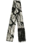 Saint Laurent Embellished Fringed Scarf - Black