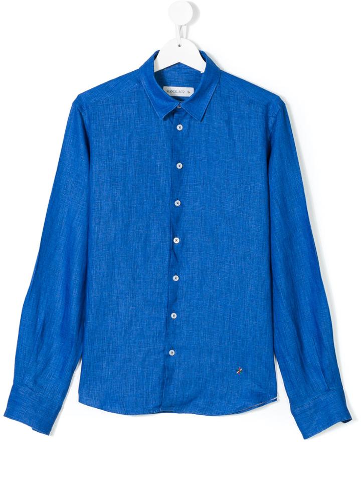 Manuel Ritz Kids Teen Classic Collar Shirt - Blue