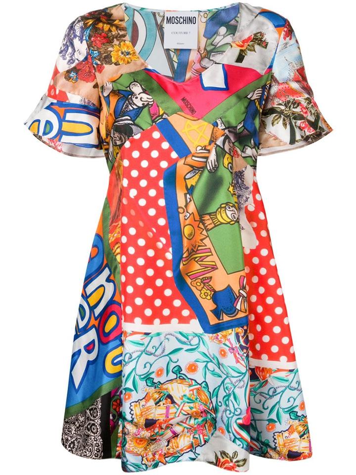 Moschino Mixed-print Dress - Red