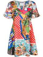 Moschino Mixed-print Dress - Red