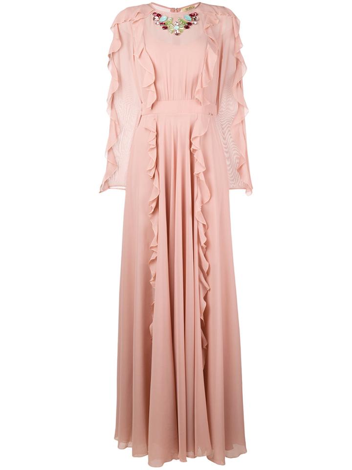 Liu Jo Ruffle Detail Evening Dress - Nude & Neutrals
