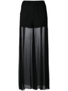 Mcq Alexander Mcqueen - Semi Sheer Palazzo Pants - Women - Silk/polyester - 38, Black, Silk/polyester