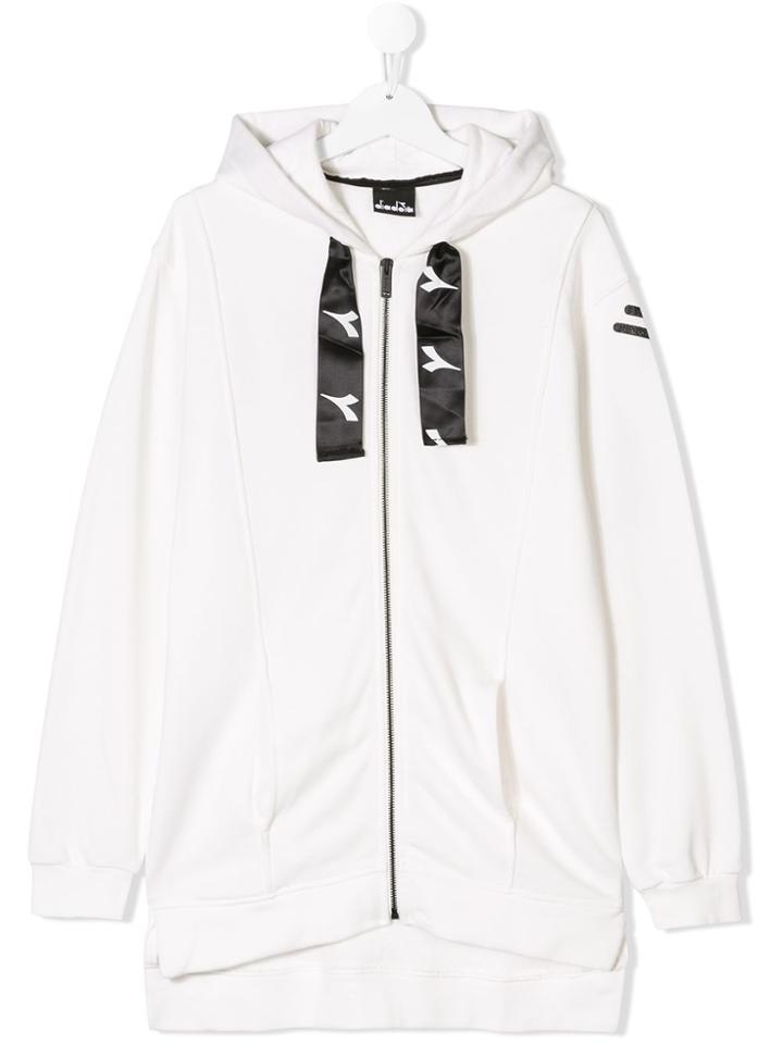 Diadora Junior Teen Zip-up Hoodie - White