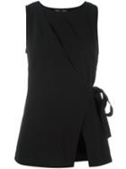 Proenza Schouler Sleeveless Wrap Top, Women's, Size: 2, Black, Acetate/viscose