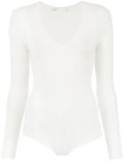 Nk V-neck Bodysuit - White