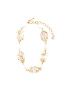 Oscar De La Renta Glass Stones Necklace - Gold