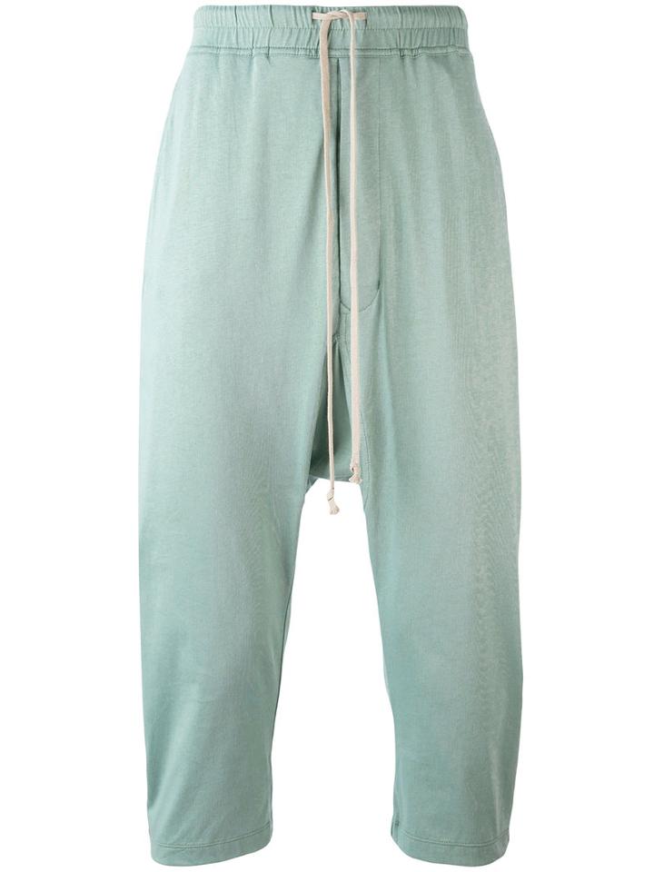 Cropped Slouch Trousers - Men - Cotton - M, Green, Cotton, Rick Owens Drkshdw