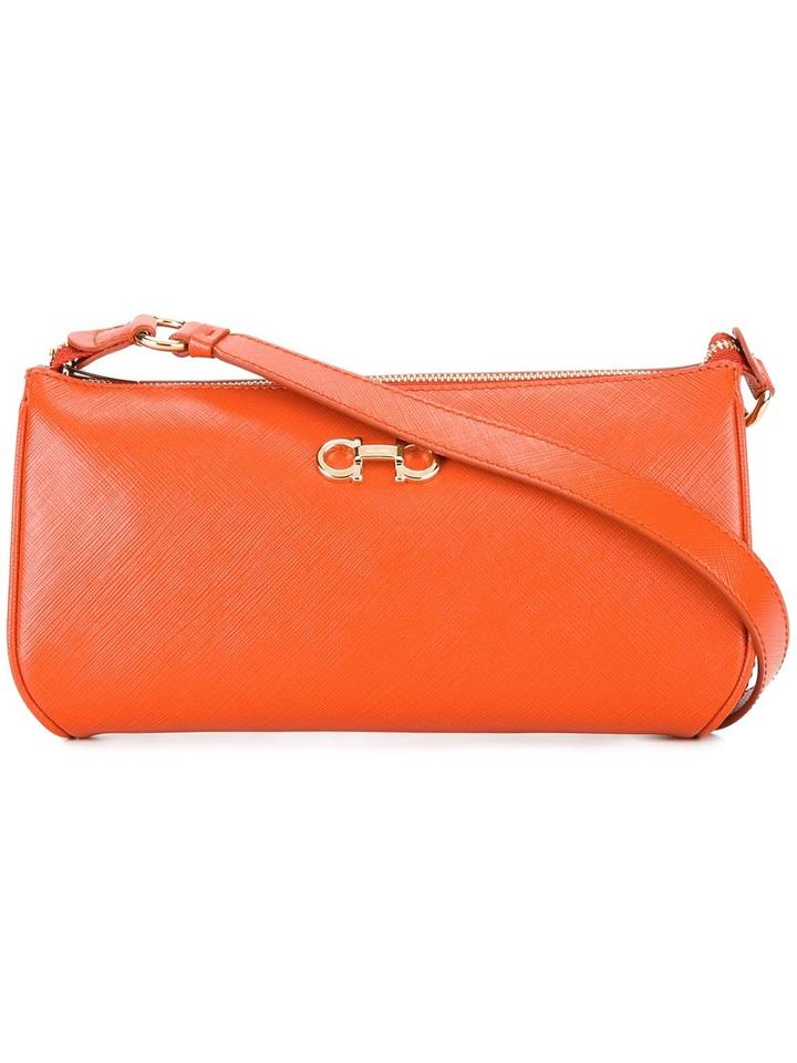 Salvatore Ferragamo Lisetta Shoulder Bag, Women's, Yellow/orange, Calf Leather