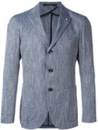Tagliatore Three Button Blazer, Men's, Size: 54, Blue, Viscose/cupro/cotton/polyamide