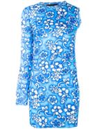 Dsquared2 Printed One Sleeve Dress - Blue