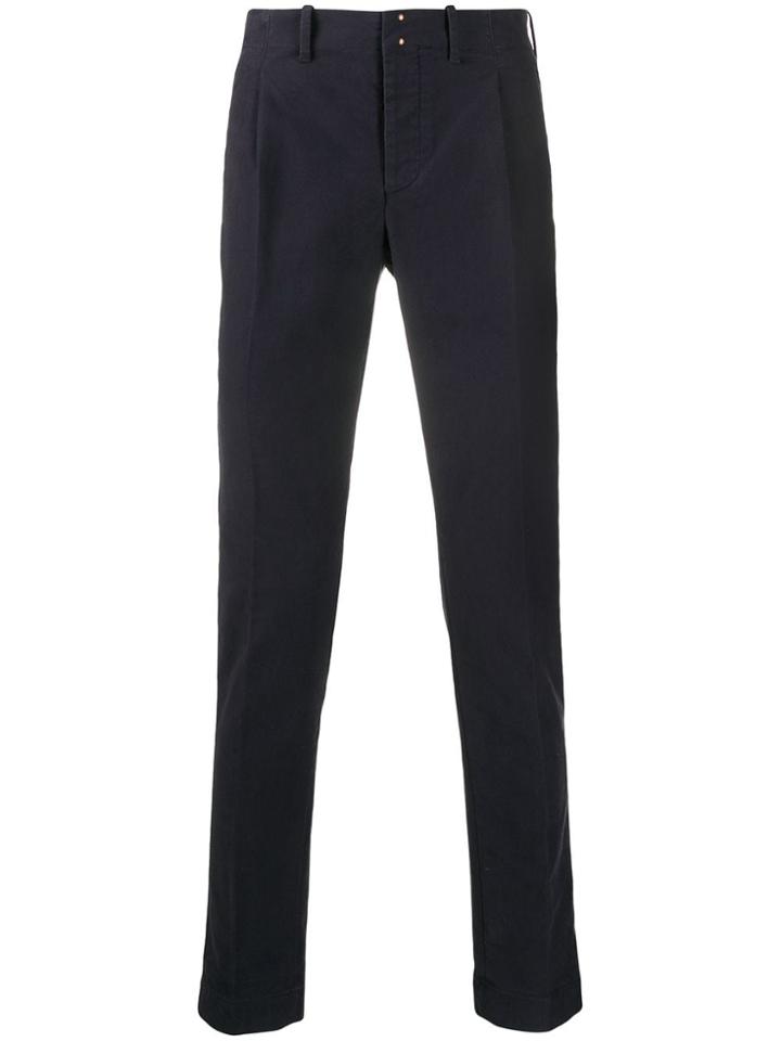 Incotex Plain Straight Leg Chinos - Blue