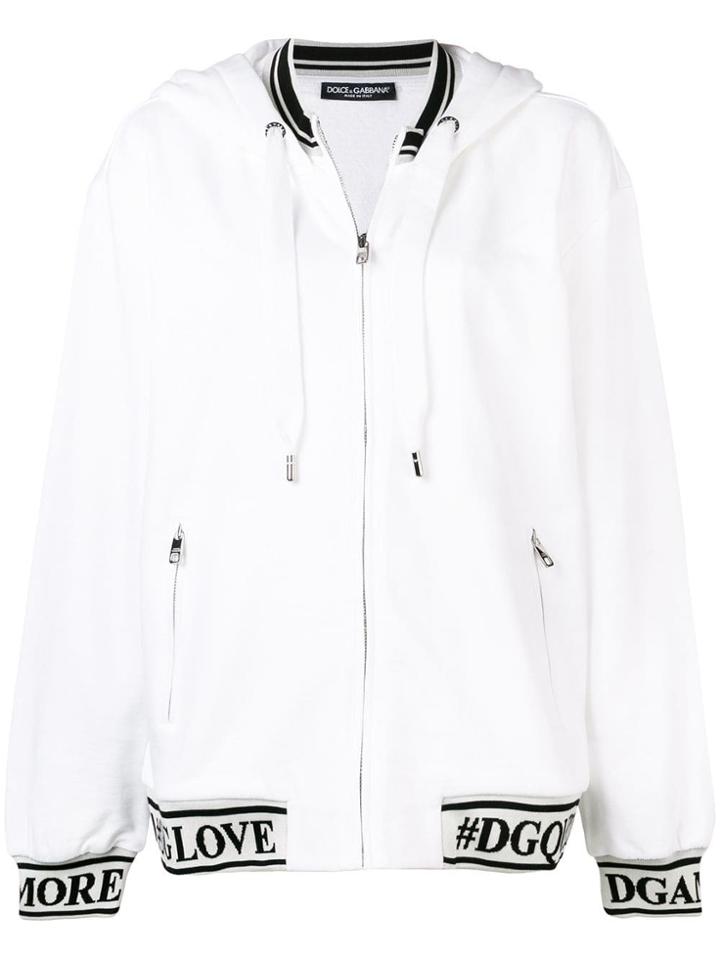 Dolce & Gabbana Logo Detail Hoodie - White