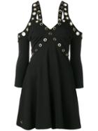 Philipp Plein - Open Shoulder Hole Detail Dress - Women - Polyester/spandex/elastane/viscose - S, Black, Polyester/spandex/elastane/viscose