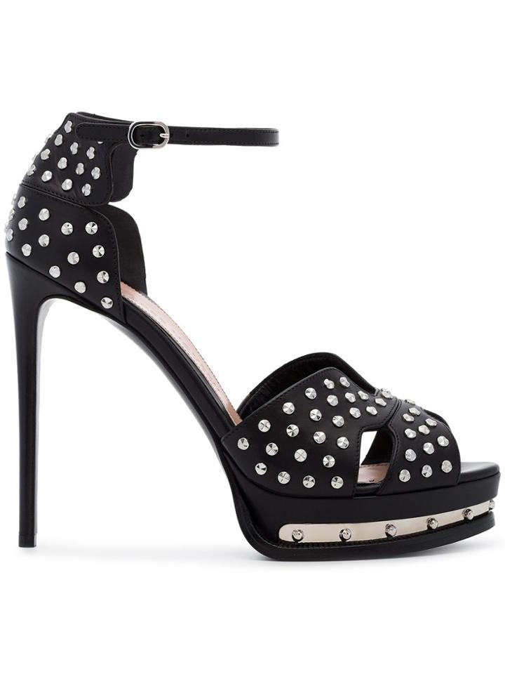 Alexander Mcqueen 125 Studded Leather Sandals - Black