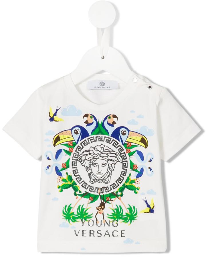 Young Versace - Medusa Logo Print T-shirt - Kids - Cotton/spandex/elastane - 18 Mth, White
