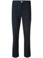 Julien David - Basic Cropped Trousers - Women - Cotton - M, Blue, Cotton