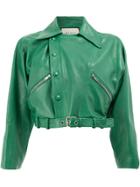 Gucci Cropped Biker Jacket - Green